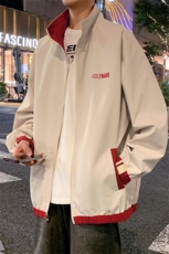 秋季夹克长袖方领立领宽松双面穿三条杠外套男潮新款JK423p70，男装夹克，电商D315