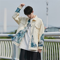 2025港风风植物花卉刺绣夹克大码M-5XL潮美式男Jk7806P95，男装夹克，星座227-7