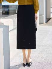 BAO现货2026春秋新款时尚简约百搭高腰显瘦通勤气质中长款半身裙，女装半身裙，卡杰菲