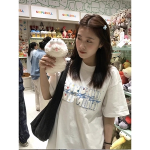 万针全刺绣工艺抖音得物高品质260克重磅纯棉双纱美式高街短袖T恤图片