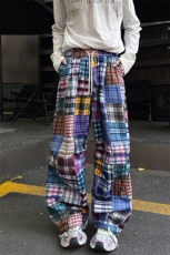 8XL-M美式废土风拼接裤痞帅阔腿裤嘻哈宽松休闲裤男K9125P58控78，男装休闲裤，电商D206-1