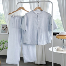 新款60s双层纱短袖系列--女款，睡衣套装，一起卖家纺