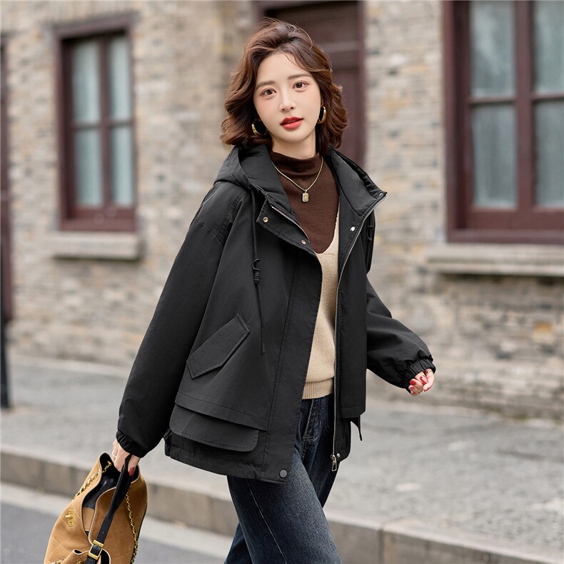 2025冬季女装新款大量现货时尚休闲连帽加棉派克服棉服,女装派克服,魅衣本色