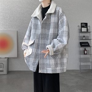 M-8XL格子羊羔毛棉服冬季大码小香风加绒外套加厚棉衣MF7001/P138图片