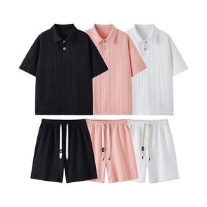 现货 TZ766-TP50 控88 套装夏季新款港风宽松短袖短裤T恤大码男装图片
