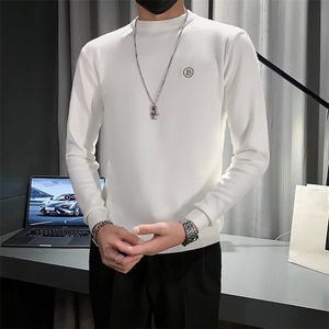 抗起球春秋男士毛衣修身打底衫长袖青年刺绣休闲针织衫冬 S543图片