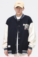 港风上衣夹克宽松落肩拼色棒球服外套JK714-P68，男装夹克，星座1204-3