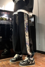 港风美式灯芯绒小熊刺绣ins束脚运动休闲裤XZ213-DK2003-P45控58，男装休闲裤，星座213