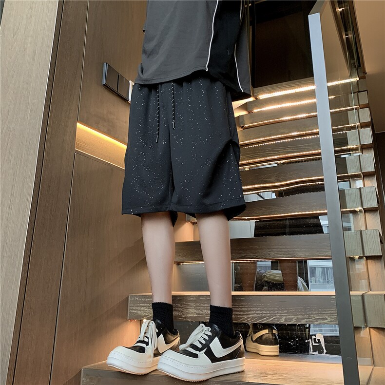 抖音得物高克重满天星散粉宽松短裤沙滩裤男运动裤卫裤DK81-特25,男装休闲裤,电商A099