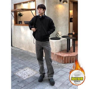 直播现货冬季美拉德立领飞行夹克boxy廓形高街棒球服加棉加厚外套图片