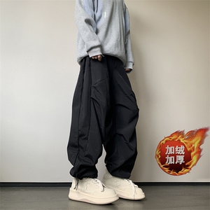 902-109-P48 秋冬加绒加厚休闲裤男2色卫裤 搭配卫衣夹克牛仔裤子图片