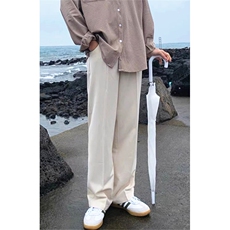秋冬半松紧大板型垂坠感大码西裤男加绒加厚西裤直筒休闲长裤K04，男装休闲裤，星座1116A（原606A-3）