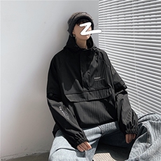 模特-春秋季半拉链套头冲锋衣男夹克7005-P55，男装夹克，电商B380（原B361）