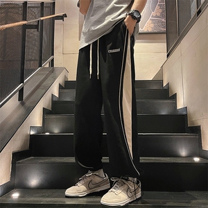 抖音直播数据款 春季新款撞色拼接宽松直筒休闲裤运动裤 K506-P38图片