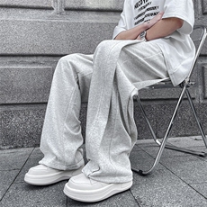 日系简约裤子男士夏季薄款休闲运动灰色卫裤宽松直筒长裤KC02，男装休闲裤，星座1116A-1（原606A）