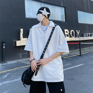T206-P30 控48！ 夏季美式高街潮牌个性大V领男士短袖T恤图片