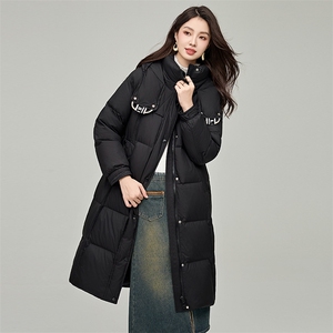 羽绒服女长款2024冬季新款连帽立领东北抗寒保暖外套图片