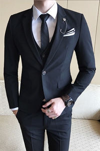 纯色男装西服套装三件套礼服商务绅士1012-W7012图片