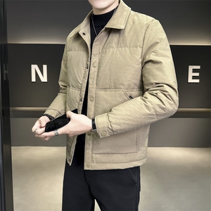 5888L-L-5XL-P175店主风商务休闲翻领轻薄特殊面料防寒服外套图片