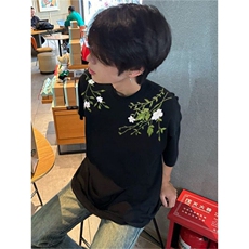 美式街头花卉花环刺绣短袖t恤男女夏季TW165，男装T恤，星座1116A（原606A-3）