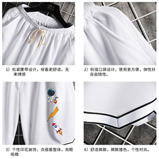LQ64165-P19篮球夜跑运动短裤男大码宽松冰丝五分裤大裤衩网格，男装休闲裤，电商A040A