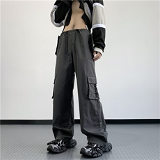 2023秋季新款潮牌直筒休闲阔腿裤美式机能速干工装裤男K7305-P40，男装休闲裤，星座512-3