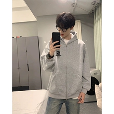 抖音得物高品质350克秋冬双头双拉链卫衣开衫外套AW7401，女装短外套，电商A443