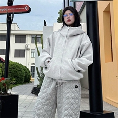 抖音得物高品质26春装美式高街重磅宽松结构高领连帽卫衣外套W60，女装短外套，电商A486-1