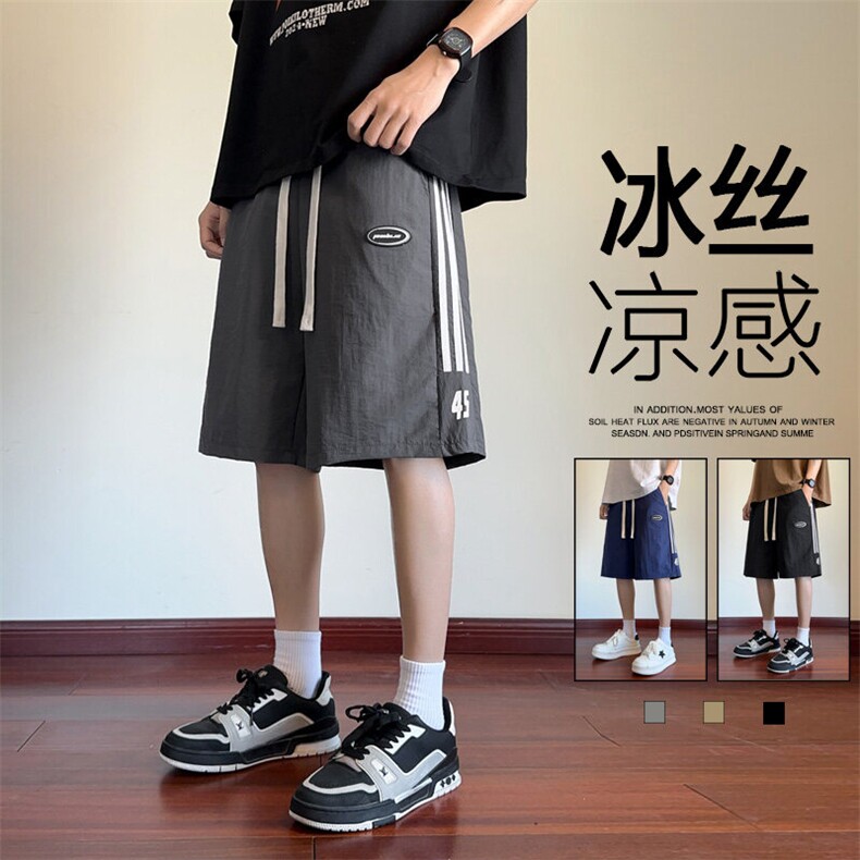 ！2026夏季新款男士冰丝织带短裤五分裤DK290特P28图片