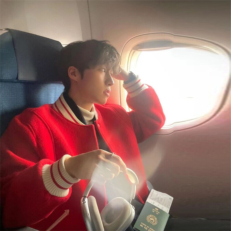 男装宽松夹克衫大红色棒球领棒球服绣花棒球外套716A-JK300P110，男装夹克，星座716A（原星座815-4）