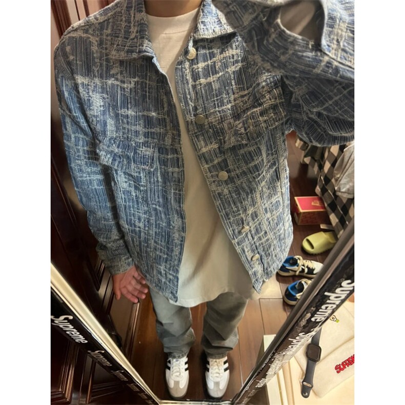 【有货】破坏线条牛仔外套男款潮牌高级感工装夹克TY861CC-特P70,男装夹克,星座1007（原301D）
