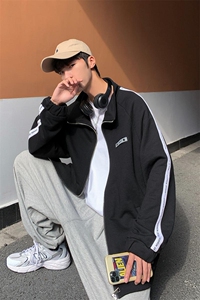 WY2022-P65秋装新款百搭男士开衫卫衣男宽松潮流大码外套图片