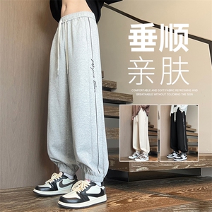 休闲裤男款春秋潮牌宽松束脚裤子男时尚帅气青少年长裤K526-P43图片