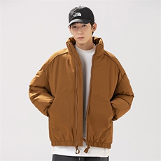现货冬季美式休闲加厚雪山外套夹克立领纯色三防户外工装棉服，男装夹克，电商A443