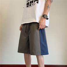 抖音品质夏季新款速干拼接撞色宽松短裤B315-K25504-特p25控48，男装牛仔裤，电商B315