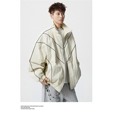 1506-1/MA5081/P86克莱因蓝条纹立领防寒服男棉衣冬装外套大码，男装棉衣，星座1506-1