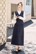 小香风套装裙2025秋新款韩系独特超好看松弛感西装马甲一整套穿搭，女装套装/套裙，采品优优
