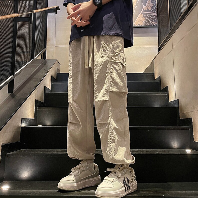 直播数据款春季新款大口袋伞兵裤宽松直筒休闲裤工装裤K515-P42,男装休闲裤,星座914-3