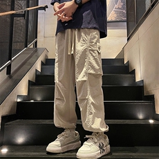 直播数据款春季新款大口袋伞兵裤宽松直筒休闲裤工装裤K515-P42，男装休闲裤，星座914-3
