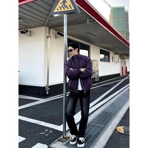 高品质春装新款老钱风美式高街解构立领棒球服飞行夹克潮休闲外套图片