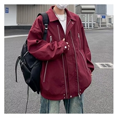 机能风飞行员夹克男春秋新款拉链外套宽松复古工装棒球服JK6013，男装夹克，星座1116A-1（原606A）