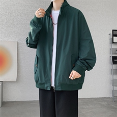 8XL-M美式复古棒球服外套男特大码潮牌双拉链立领夹克衫JK005P85，男装夹克，电商B312
