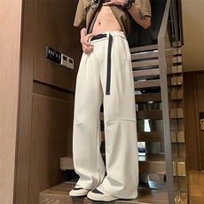 特批P32无差价夏季时尚百搭华夫格腰带拼接大码直筒休闲裤男K5734，男装休闲裤，电商A001-1