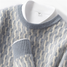 2025年秋季新款条纹针织圆领上衣时尚休闲通勤,男装针织衫/毛衣,大福羊绒, 2025年秋季新款条纹针织圆领上衣时尚休闲通勤,男装针织衫/毛衣,大福羊绒,