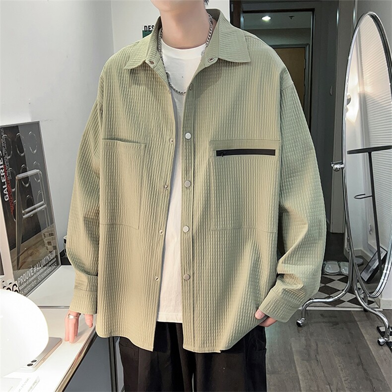 M-6XL大码秋季新款oversize长袖衬衫户外港风宽松外套C23620-P60,男装衬衫,星座109-1