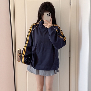 抖音得物高品质二开 25秋冬美式高街重磅结构织带高领立领卫衣W66图片