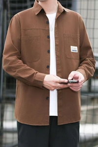 秋装新款男士纯棉长袖衬衫 宽松休闲衬衣外套 cs888-p40图片
