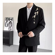 春季高定制立体刺绣轻奢西服外套男高级感痞帅歌手演出西装时尚潮，男装西服套装，星座410-6（原星座1304-1）