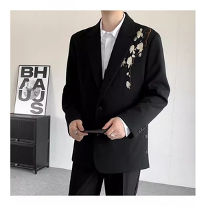 春季高定制立体刺绣轻奢西服外套男高级感痞帅歌手演出西装时尚潮图片