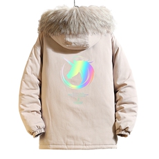 MM48138-P130冬季大毛领棉衣男士大码加厚棉袄男棉服砖墙挂拍，男装棉衣，电商A040A